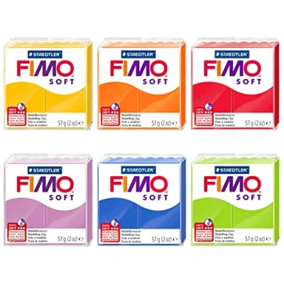 Image of Fimo Soft Polymer Oven Modelling Clay 57g Set of 6 Colours Spring Tones