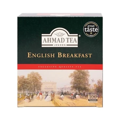 Image of Ahmad Tea 100 Teabags, English Breakfast, Black Tea, 1 x Teabags