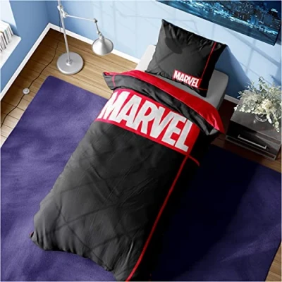 Image of Marvel Kids Bedding Single or Double Duvet Set with Pillow Cases, Reversible (Single)