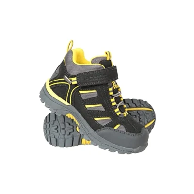 Image of Mountain Warehouse Drift Junior Kids Boots Waterproof Rain Boots, Durable Walking Shoes, Breathable Childrens Hiking Good Grip Footwear For Both Girls &amp; Boys Dark Grey Shoe Size 12
