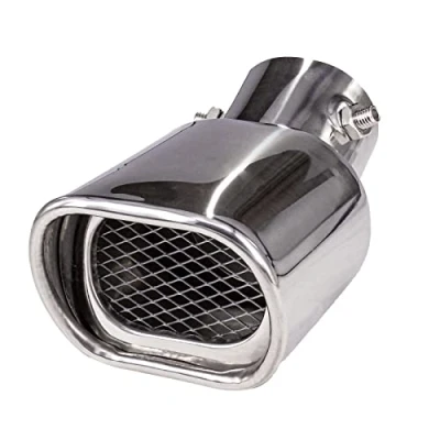 Image of Inlet 63mm(2.5&quot;) Car Exhaust Tail Pipe Muffler Stainless Steel Tips Square Mouth Thickening Bend, Outlet 94mm(3.7&quot;)