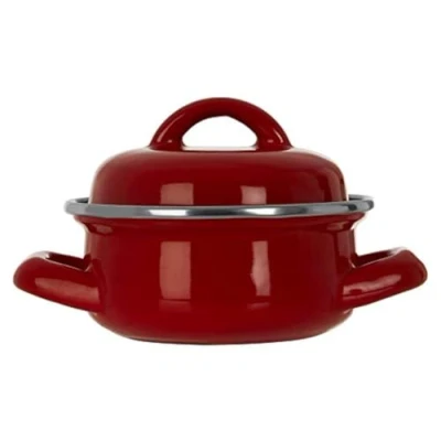 Image of Premier Housewares 0104594 Mini Casserole Dish with Lid, Wide Handles, Enamel