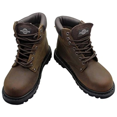Image of POWCOG Mens Dark Brown Typhoon Safety Boots UK Size 12 European Rating SB SRC EN ISO 20345:2011