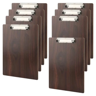 Image of KEILEOHO 8 Pack A4 Wood Clipboard, Hardboard Clipboard with Hanging Hole, Wooden Writing Board for Paper, Memo, Document