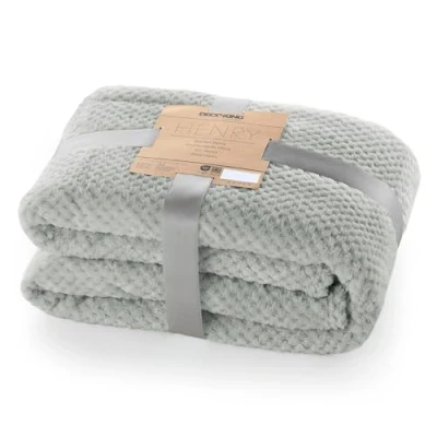 Image of DecoKing 66263 Cuddly Blanket 170 x 210 cm Steel Microfibre Fleece Bedspread Soft Scandinavian Style Grey Anthracite Dimgray Henry