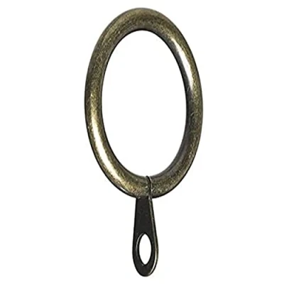 Image of Merriway BH05376 (24 Pcs) Curtain Drapery Pole Rod Ring Fixed Eye Brass Antique Inner Dimension 42mm Pack of 24 Pieces