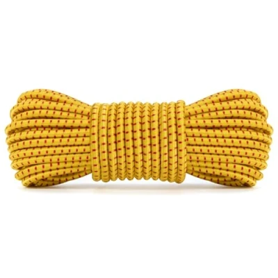 Image of Abma Cord Bungee 5mm 10M Elastic Shock 100% Stretch Rope for Tarpaulin, Trailer, Backpack, Tent Pole, Kayak Yellow&amp;Red