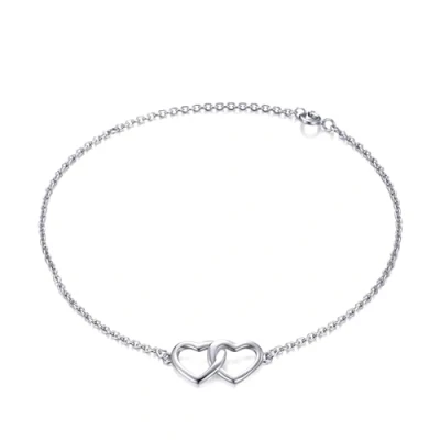 Image of Philip Jones Sterling Silver Heart Link Bracelet