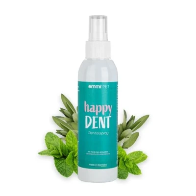 Image of Emmi pet Dentalspray Dental Care and Teeth Cleaning for Dogs Reduces Tartar &amp; Bad Breath Promotes Fresh Vegan Natural, Cruelty Free No Brushing Needed 150ml