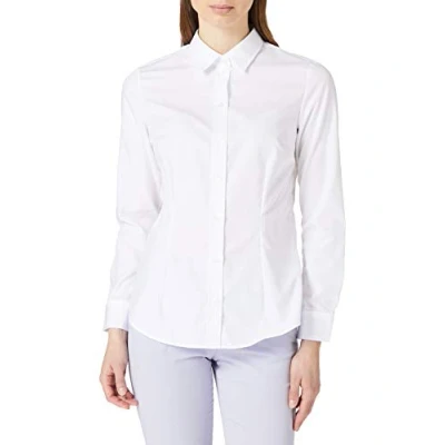 Image of Seidensticker Women&#039;s Blouse City Non Iron Shirt Collar Slim fit Long Sleeve 100% Cotton White