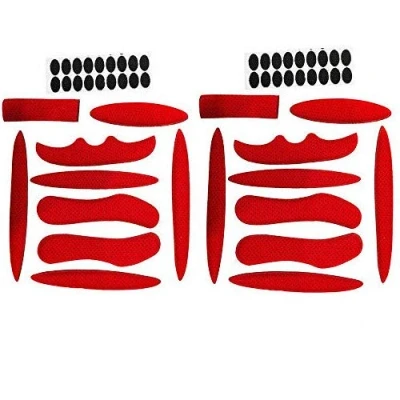 Image of 2 Set Helmet Padding Kit Bike Pad Universal Foam Pads for Motorcycle Cycling (Red)…