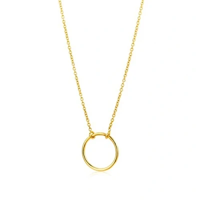 Image of Miore necklace with circle pencant in 9 kt 375 yellow gold, lenght 42 cm