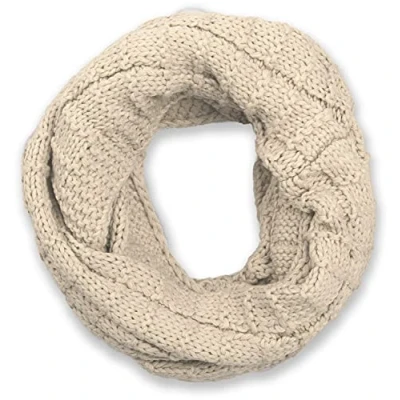 Image of styleBREAKER knitted loop scarf checkered, plain fine knit snood, winter scarf, unisex 01018154, Colour:Beige