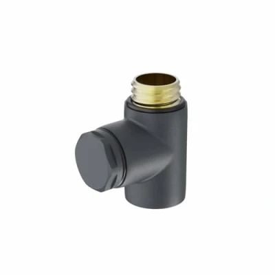 Image of Warmehaus Heating Element Connector Dual Fuel Towel Rail Warmer Radiator T Piece with End Plug Anthracite