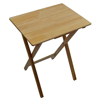 Image of Home Vida Folding Wooden TV Dinner Laptop Snack Table, Natural