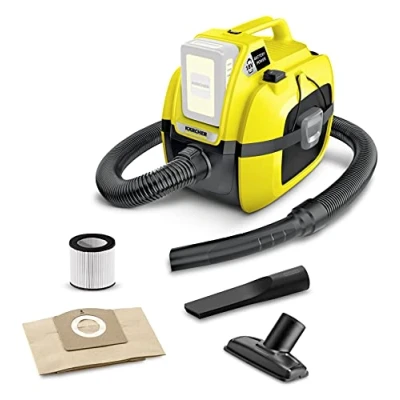 Image of Kärcher multi purpose vacuum cleaner WD 1 compact Battery (power: 230 W, container size: 17 liters, blower function, accessory storage, suction without filter change, design, battery)