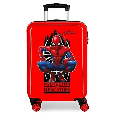 Image of Marvel Spiderman Geo Red Cabin Suitcase 37 x 55 20 cm Rigid ABS Combination Lock 34 Litre 2.6 kg 4 Double Wheels Hand Luggage