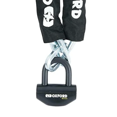 Image of Oxford Security Boss Disc Lock and Chain Motorcycle Motorbike 1.2m LK382 (Yellow)