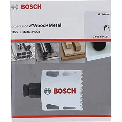 Image of BOSCH Bi Metal Hole Saw (for Wood and Metals, 8% Cobalt Alloy, Progressive Tooth Design, Ø 140 mm, Accessory Drills)