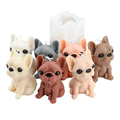 Image of JS MOLD Silicone Mold, 3D French Bulldog Design, for Chocolate, Fondant, Cake Decoration, Soap, Candle