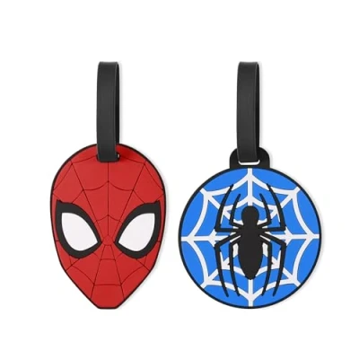 Image of Peers Hardy Disney Marvel Spiderman Red &amp; Blue 2 Piece Luggage Tags