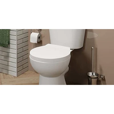 Image of Wrap Around Toilet Seat and Cover ONLY Soft Close Top Fix White Oval