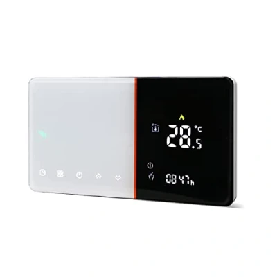 Image of Qiumi Smart WiFi Thermostat for Individual Gas/Water Boiler Heating Works with Alexa Google Home Dry Contact, PM 2.5 in APP Weather, Humidity and Ultraviolet Display, 5A 95 240V AC