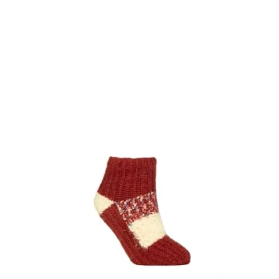 Image of Elle Women&#039;s Cosy Slipper Socks Sherpa Lined, Anti Slip Grips, Warm, Chunky, Gift Idea, Pack of 1 Size 4 8 (Marmalade, UK Footwear System, Adult, Women, Numeric Range, Medium, 4, 8)