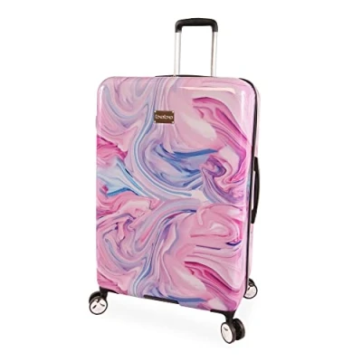 Image of Bebe Women&#039;s Luggage Stella 29&quot; Hardside Check in Spinner, Fuchsia Marble, 29&quot;, Spinner