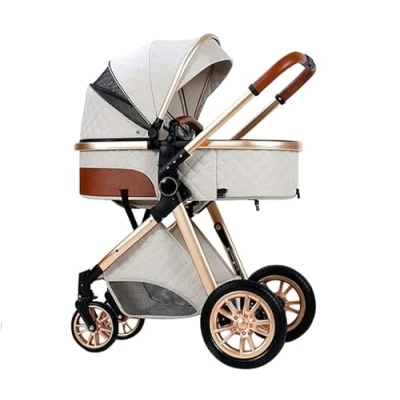 Image of Baby Stroller 3 in 1 for Newborn and Toddler, Reversible Bassinet Newborn, High Adjustable Luxury C
