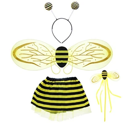 Image of Zac&#039;s Alter Ego World Book Day Fancy Dress 4 Piece Bumble Bee Set Wings, Wand, Antenna &amp; Tutu