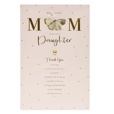 Image of UK Greetings Mother&#039;s Day Card from Daughter With Envelope Pink Design,165x254mm