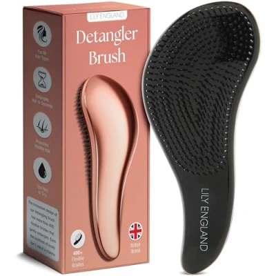 Image of Detangle Hair Brush for Curly Hair, Straight, Dry &amp; Wet Detangling Thick Fine Kids, Women, Toddlers Vegan Detangler by Lily England
