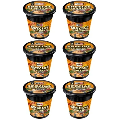 Image of Instant Pot Noodles Halal Certified Special Chicken Flavoured Vegetarian Egg Free 60g (Pack of 6) + FabFinds Mug