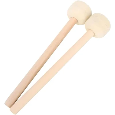 Image of Drum Stick, 2pcs Wool Stick Mallets Hammer Wooden Handle Precussion Instrument Accessories