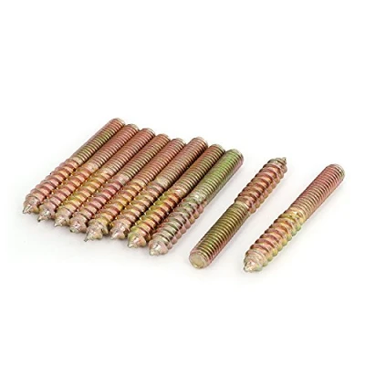 Image of Sourcingmap M8 x 59mm Double Ended Threaded Self Tapping Screw Rod Bolt Stud 10Pcs