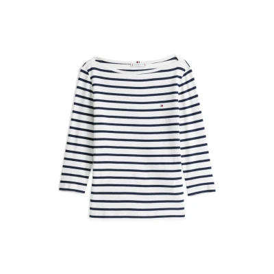 Image of Tommy Hilfiger NEW CODY SLIM BOAT Long sleeved top, Women&#039;s, Size: XXS, Breton dark night navy