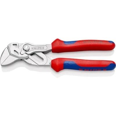 Image of Knipex Pliers Wrench with roughened jaws chrome plated, multi component grips 150 mm 86 05 S02