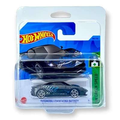 Image of Hot Wheels Automobili Pininfarina Battista (Black) 5/10 HW Green Speed 2023 108/250 (Short Card) COMES IN A KLAS CAR KEEPER PROTECTIVE COLLECTORS CASE HKH57
