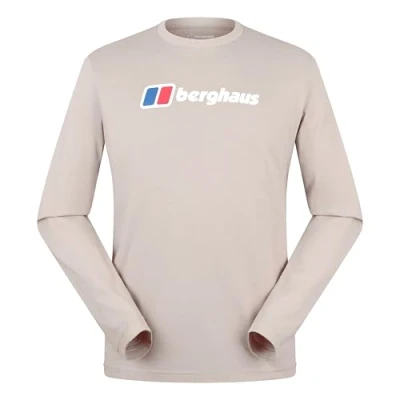 Image of Berghaus Men&#039;s Big Logo T Shirt, Taupe, S