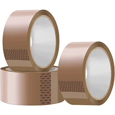Image of YUNJU 3 Rolls General Purpose Packaging Tape Roll x Brown 48mm 66m (Brown)