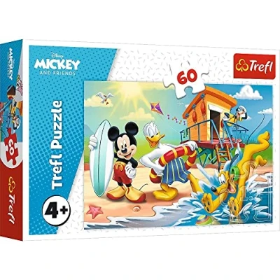 Image of Trefl Mickey Mouse 60 Piece Jigsaw Puzzles For Kids Disney Character Puzzle Children Easy Hold Ages 4+