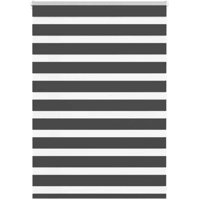 Image of vidaXL Zebra Blind Black 110x100 cm Fabric Width 105.9 Polyester