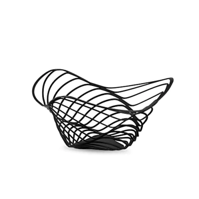 Image of Alessi Trinity ACO04 / 12 B Design Citrus Fruit Holder, Colored Steel with Epoxy Resin, Black