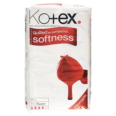 Image of Kotex Maxi Super 16 Sanitary Towels, Pack of 5