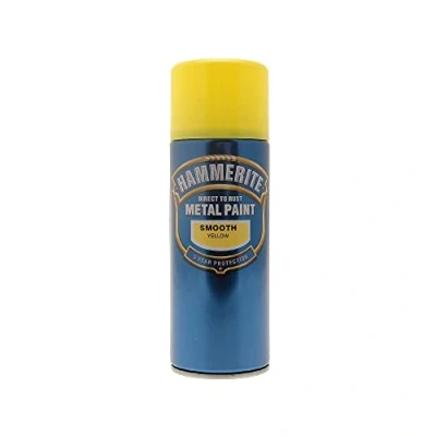 Image of Hammerite Direct to Rust Smooth Finish Aerosol Yellow 400ml HMMSFYAERO