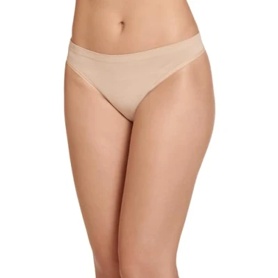 Image of Jockey® Smooth &amp; Shine Seamfree® Thong, Light Beige, S