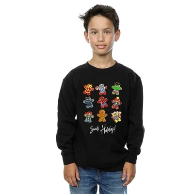 Image of Marvel Boys Gingerbread Avengers Sweatshirt Black 3 4 Years