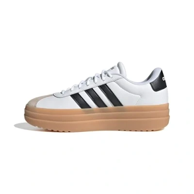Image of adidas Women&#039;s VL Court Bold Shoes, FTWR White/core Black/Wonder Beige, 4 UK