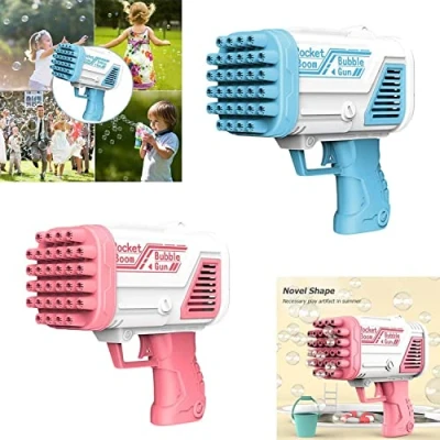 Image of MantraRaj 32Hole Bubble Machine For Kids Gun Rocket Launcher Bubbles Toy Gift Assorted TIK Tok Adults Summer Outdoor Birthday Party X 1 Random Color Sent